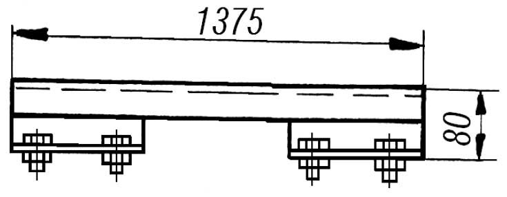Распорка кабельростов Р15 - габаритная схема