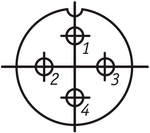 Схема расположения контактов на вилке ШР20П4ЭГ4