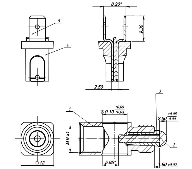 Конструктивная схема термопрерывателя М9х1