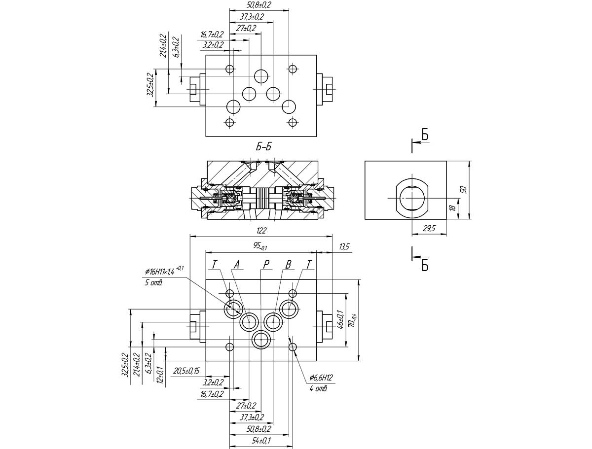 Конструктивная схема гидрозамка модульного монтажа ГЗ 10.3М